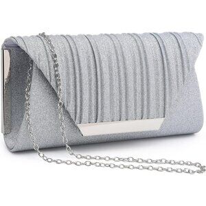 Women's Silver Rhinestone Evening Clutch Bag for Wedding Party & Cocktail